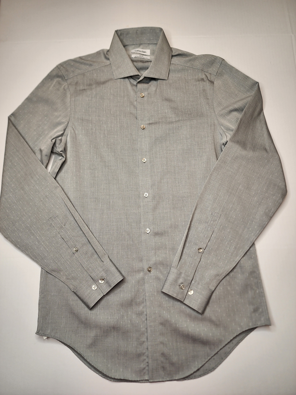 Calvin Klein Slim Fit Light Grey Dress Shirt